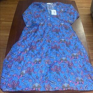 Roller Rabbit ladies NWT Amanda Star Long Kurta. Size X-small. Cotton/silk blend
